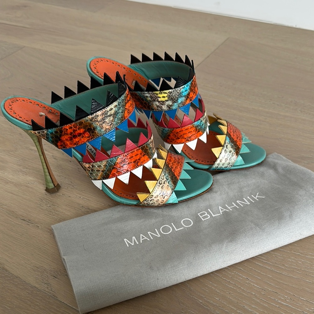 Manolo Blahnik Multicolor Strappy Heels